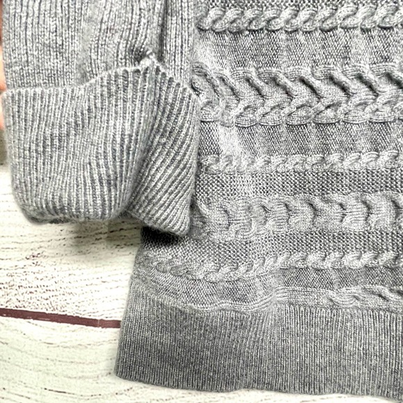 White House Black Market Gray Open Front Long Line Cardigan Size L - Picture 4 of 12